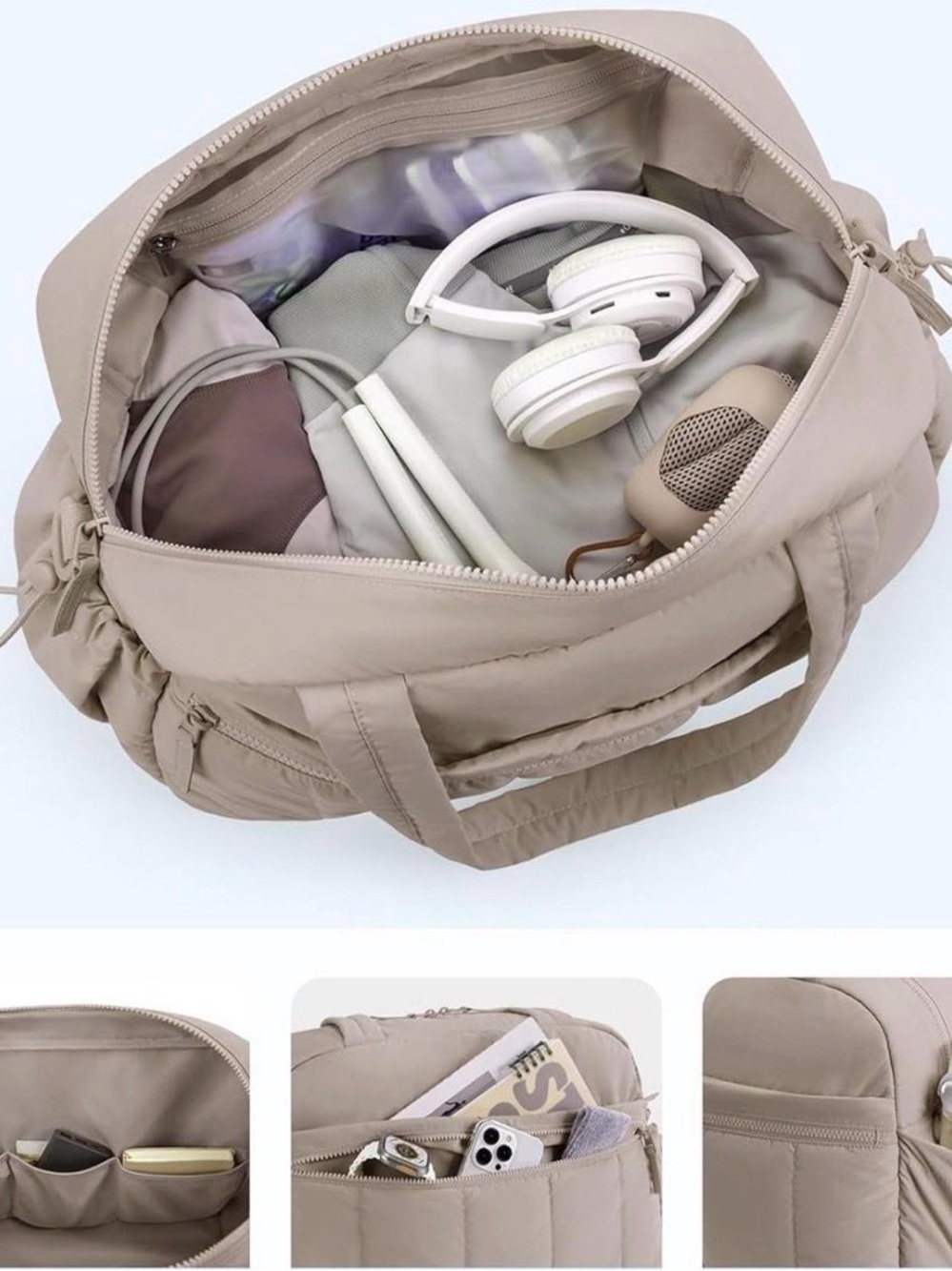 Amazon Beige gym Puffer Bag
